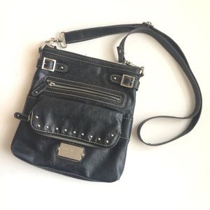 Nine West Leather Black Crossbody Handbag Purse